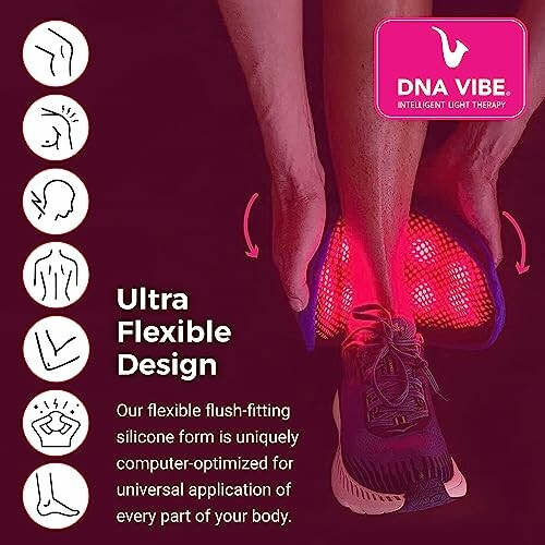 DNA Vibe light therapy device in use on ankle.