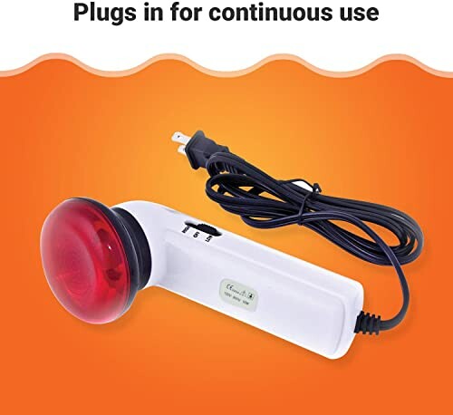 Electric massager with plug for continuous use.