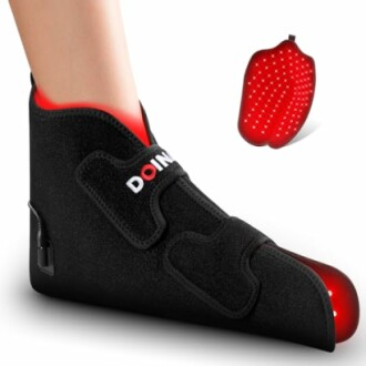 Black heated foot massager wrap for pain relief