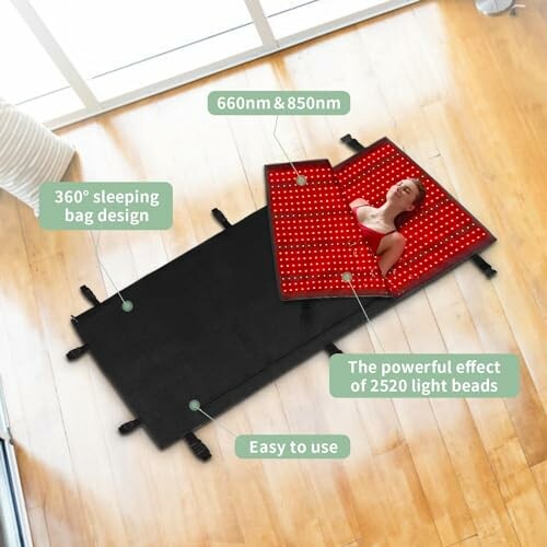 Infrared sleeping bag mat with 2520 light beads and 360-degree design.