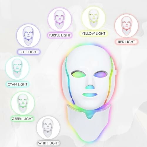 LED light therapy mask with color options