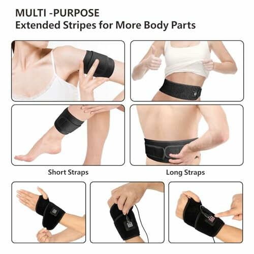 Multipurpose fitness straps for arms, legs, and waist.