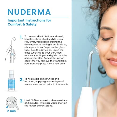 NuDerma important instructions for comfort and safety.