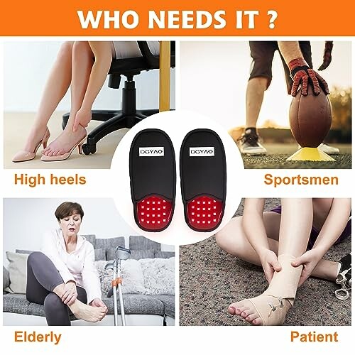 Orthotic insoles for high heels, sportsmen, elderly, and patients.