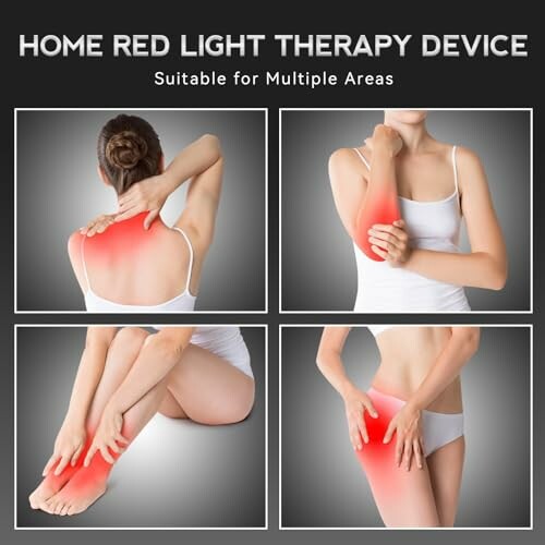 Home red light therapy device for pain relief on back, arm, legs, and thighs.